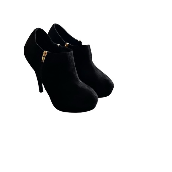 5 for $40 Faux Suede Black double zip, platform shoe ankle booties sz 40 - Picture 9 of 12
